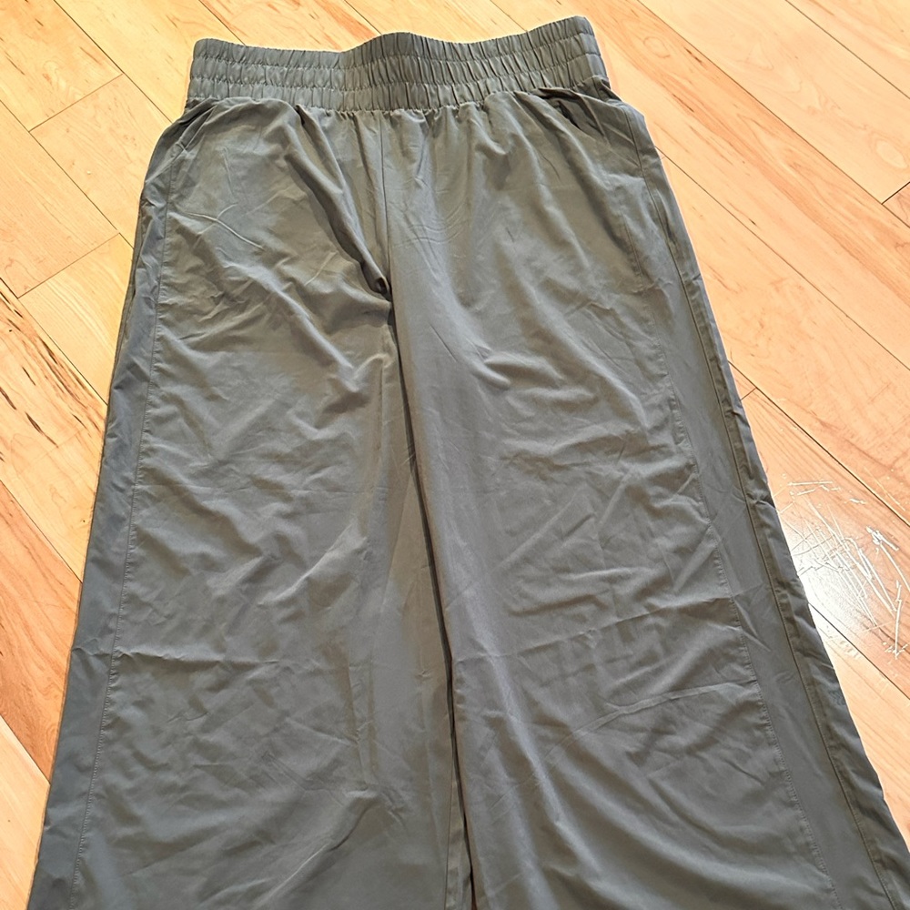 Never worn sage wide leg nylon pants